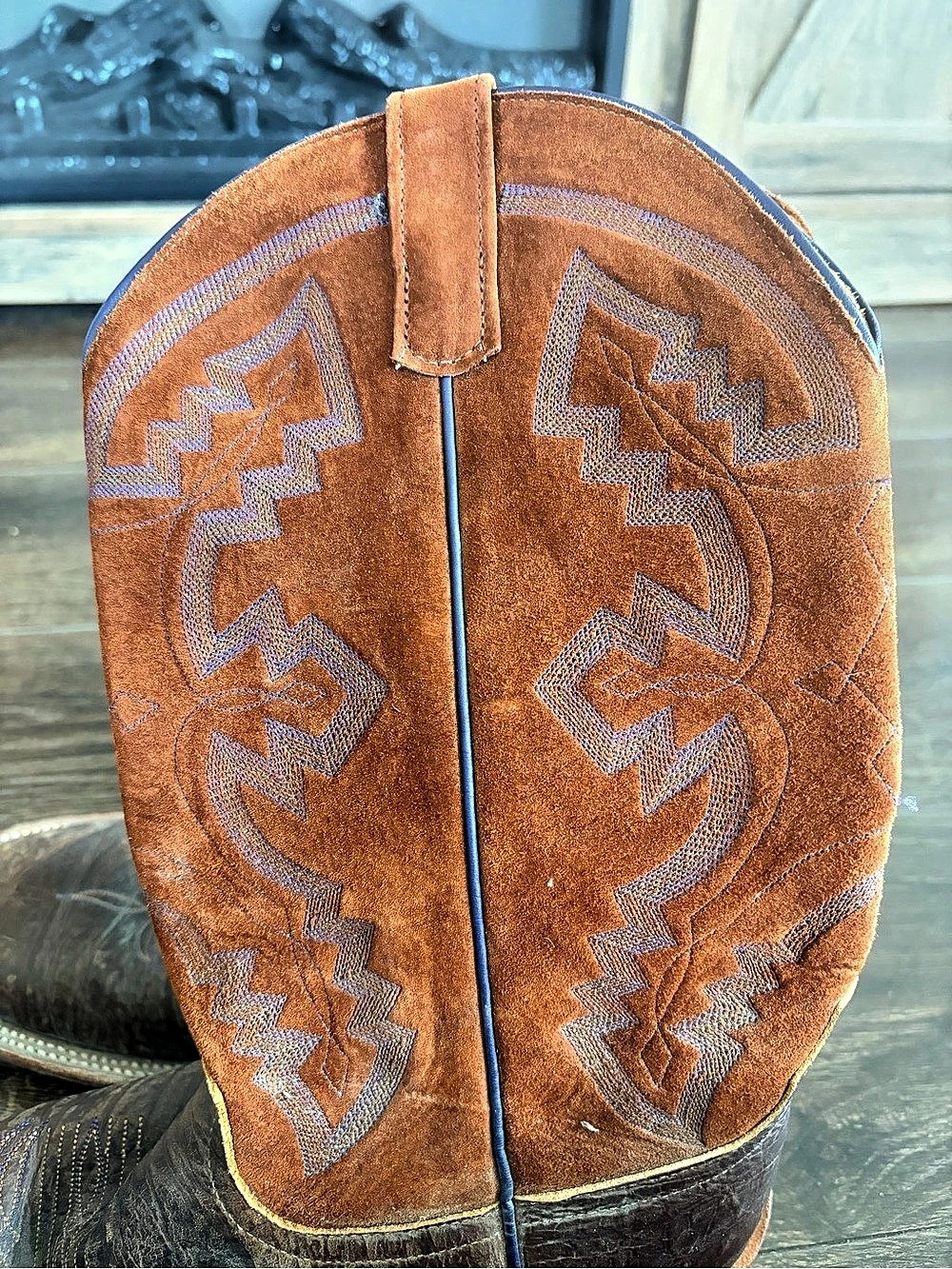 Anderson Bean Embroidered Western Boots Brown & Orange Men’s Size 10 - Picture 8 of 9